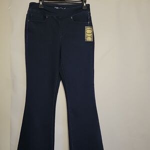 D2 Diane Gilman Jeans Flared Leg Jeggings Womens 8 Dark Wash New